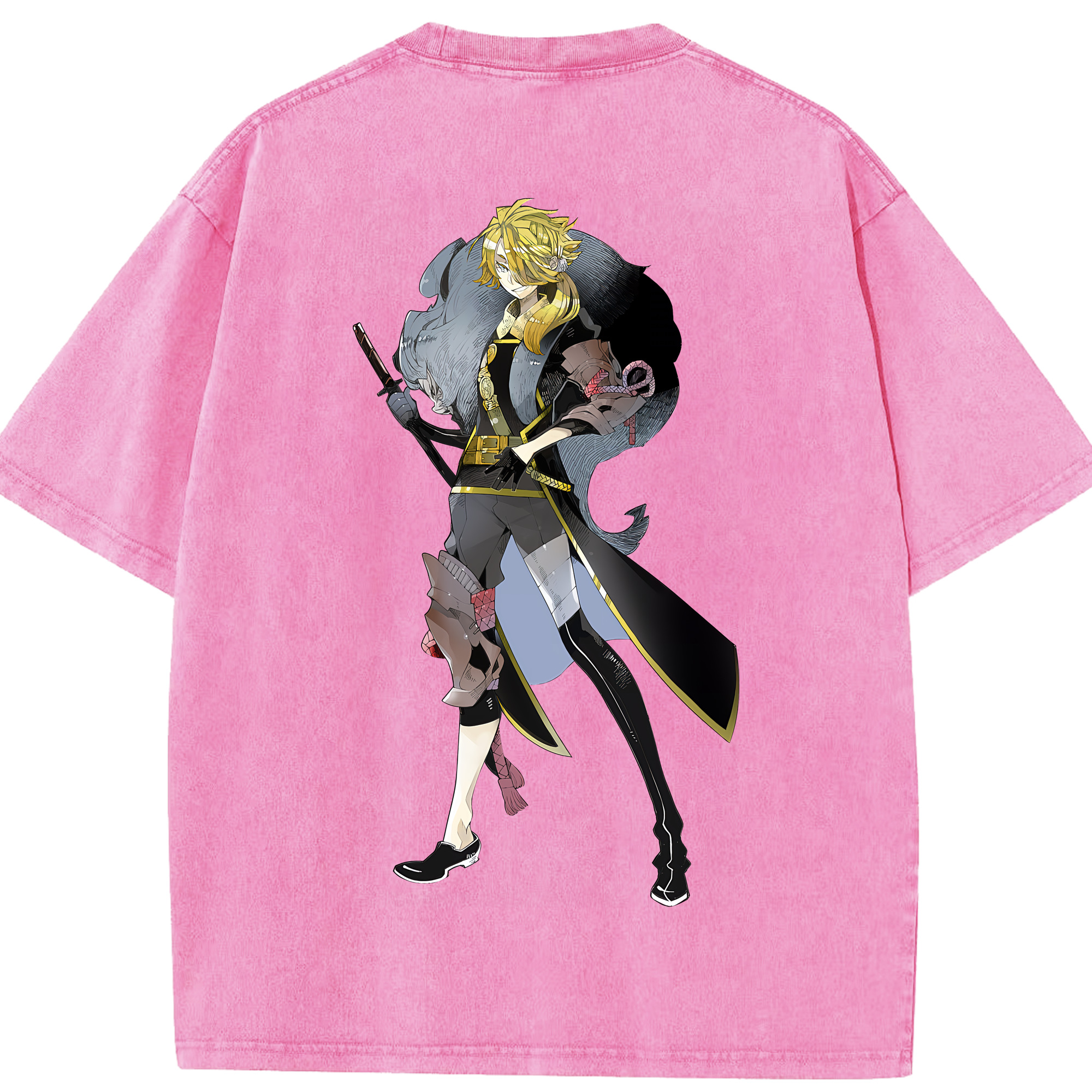 （画像用） 刀剣乱舞 Touken Ranbu 綿100% ヴィンテージ風 半袖Tシャツ（背面プリント）